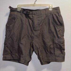 Prana Charcoal Breathable Sports Cargo Shorts Pockets